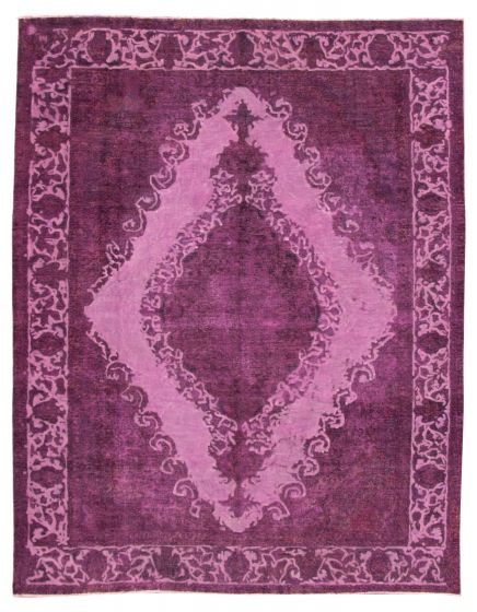 Bordered  Transitional Purple Area rug 9x12 Turkish Hand-knotted 317669