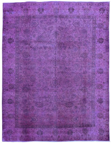 Overdyed  Transitional Purple Area rug 9x12 Turkish Hand-knotted 330386