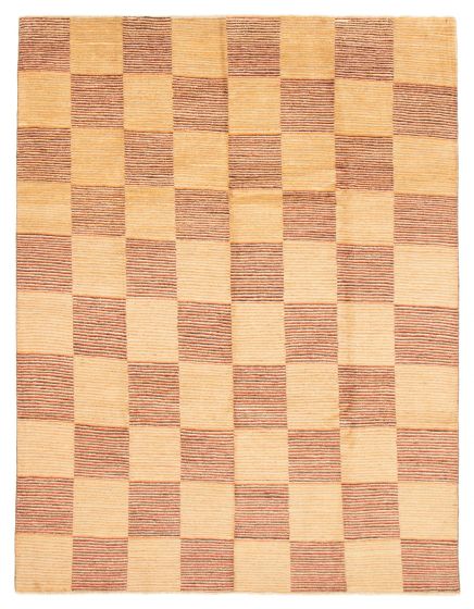 Casual  Transitional Brown Area rug 6x9 Pakistani Hand-knotted 362960