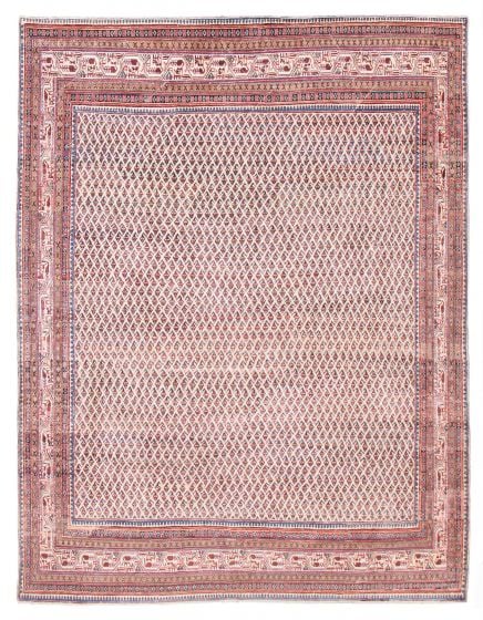 Traditional  Vintage/Distressed Ivory Area rug 6x9 Turkish Hand-knotted 388396