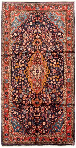 Bordered  Traditional Blue Area rug Unique Persian Hand-knotted 323061