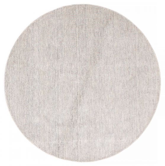 Transitional Blue Area rug Round Indian Hand Loomed 386388