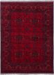 Bordered  Tribal Red Area rug 4x6 Afghan Hand-knotted 281201