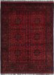 Bordered  Tribal Red Area rug 4x6 Afghan Hand-knotted 281430