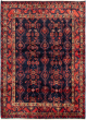 Bordered  Tribal Blue Area rug 4x6 Persian Hand-knotted 291083