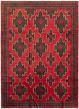 Bordered  Tribal Red Area rug 6x9 Afghan Hand-knotted 298262