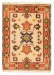 Bordered  Tribal Ivory Area rug 2x3 Indian Hand-knotted 324986