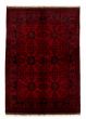 Bordered  Tribal Red Area rug 4x6 Afghan Hand-knotted 327851