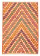 Bordered  Geometric Multi Area rug 3x5 Turkish Flat-weave 329337