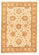 Bordered  Traditional Ivory Area rug 3x5 Afghan Hand-knotted 331320