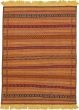 Bohemian  Tribal Brown Area rug 4x6 Turkish Flat-weave 334012