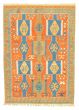 Flat-weaves & Kilims  Tribal Brown Area rug 5x8 Turkish Flat-weave 343610