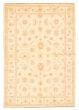 Bordered  Traditional Ivory Area rug 5x8 Afghan Hand-knotted 346466
