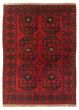 Bordered  Tribal Red Area rug 4x6 Afghan Hand-knotted 346626