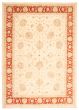 Bordered  Traditional Ivory Area rug 10x14 Afghan Hand-knotted 346954