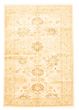 Bordered  Traditional Ivory Area rug 5x8 Turkish Hand-knotted 347579