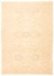 Bordered  Vintage Ivory Area rug 5x8 Turkish Hand-knotted 347668