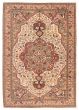 Bordered  Traditional Ivory Area rug 6x9 Turkish Hand-knotted 347805