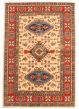 Bordered  Traditional Ivory Area rug 5x8 Afghan Hand-knotted 348229