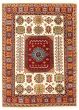 Bordered  Traditional Ivory Area rug 5x8 Indian Hand-knotted 348553
