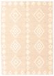 Carved  Moroccan Brown Area rug 4x6 Indian Hand-knotted 348769