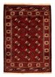 Bordered  Tribal Red Area rug 4x6 Turkmenistan Hand-knotted 352182