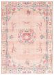 Bordered  Vintage Pink Area rug 6x9 Turkish Hand-knotted 362811