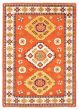 Bordered  Traditional Orange Area rug 5x8 Indian Hand-knotted 364315