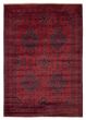 Bordered  Traditional Red Area rug 6x9 Afghan Hand-knotted 378004