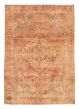 Bordered  Vintage/Distressed Brown Area rug 6x9 Turkish Hand-knotted 378107