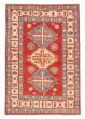 Bordered  Geometric Red Area rug 3x5 Afghan Hand-knotted 379930