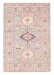 Bordered  Geometric Grey Area rug 4x6 Afghan Hand-knotted 382068