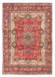 Bordered  Vintage/Distressed Red Area rug 4x6 Persian Hand-knotted 385077