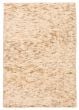 Carved  Transitional Ivory Area rug 5x8 Indian Hand-knotted 387367