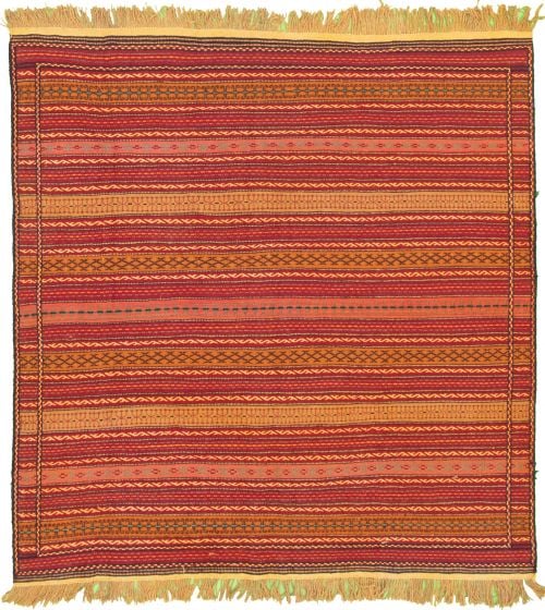 Flat-weaves & Kilims  Tribal Red Area rug Square Turkish Flat-weave 333844