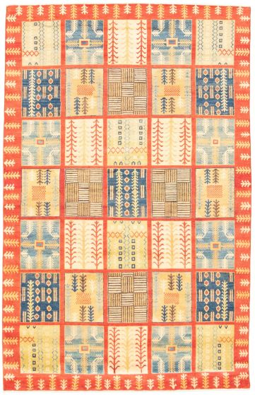 Geometric  Traditional Red Area rug 6x9 Afghan Hand-knotted 312207