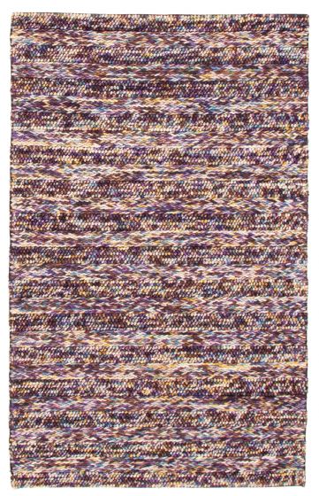 Braided  Transitional Purple Area rug 5x8 Indian Braided Weave 349860
