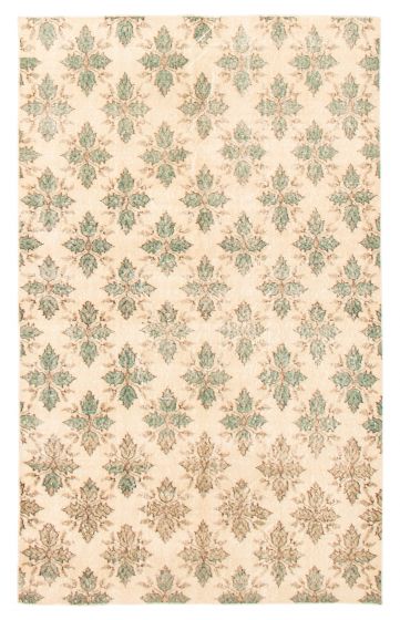 Transitional  Vintage Ivory Area rug 5x8 Turkish Hand-knotted 366684