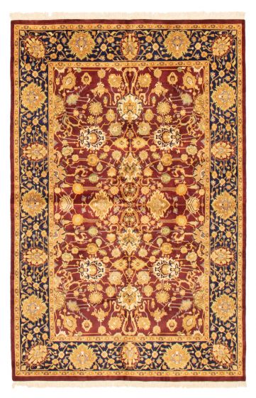 Bordered  Traditional Red Area rug 5x8 Pakistani Hand-knotted 369362