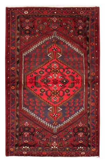 Bordered  Tribal Red Area rug 3x5 Turkish Hand-knotted 380182