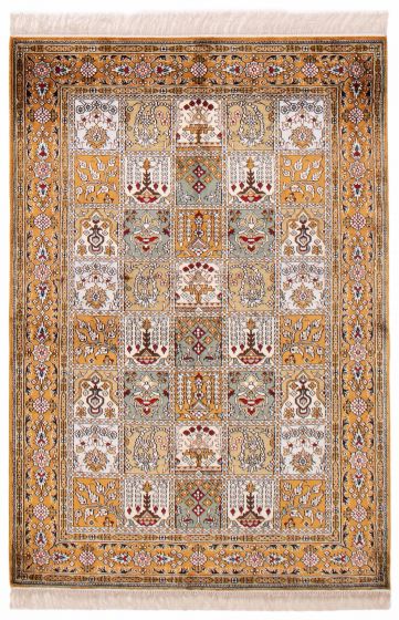 Bordered  Traditional Orange Area rug 3x5 Chinese Hand-knotted 387984