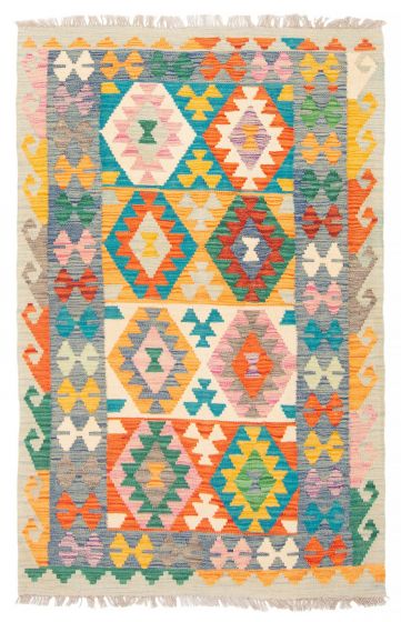 Flat-weaves & Kilims  Geometric Multi Area rug 3x5 Turkish Flat-Weave 389346