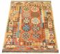 Bordered  Geometric Brown Area rug 4x6 Turkish Flat-weave 330041