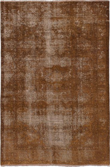 Vintage Brown Area rug 6x9 Persian Hand-knotted 240864