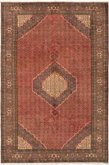 Bordered  Traditional Red Area rug 6x9 Persian Hand-knotted 284767