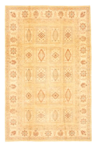 Bordered  Traditional Yellow Area rug 6x9 Afghan Hand-knotted 346577
