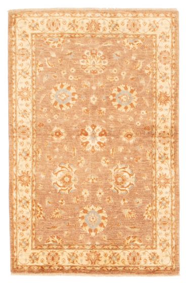 Bordered  Traditional Brown Area rug 3x5 Pakistani Hand-knotted 362915