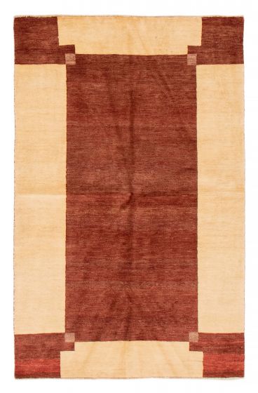 Transitional Red Area rug 4x6 Pakistani Hand-knotted 379755