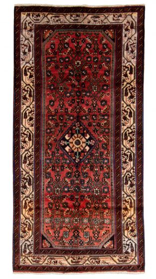 Bordered  Tribal Red Area rug 4x6 Afghan Hand-knotted 312585