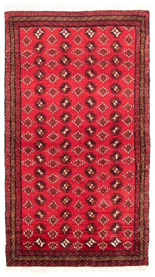 Bordered  Tribal Red Area rug 3x5 Afghan Hand-knotted 334454